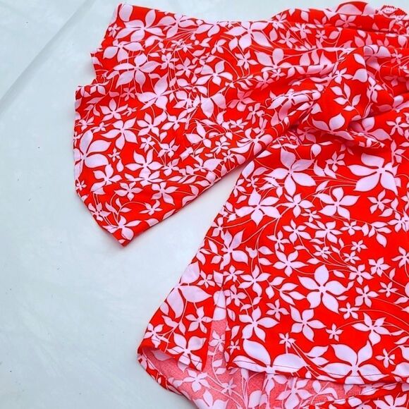 Lane Bryant orange floral off the shoulder blouse - Picture 7 of 9